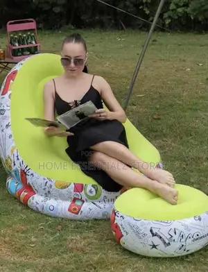 Picnic Home Inflatable Sofa With Leg Rest and Manual Pump