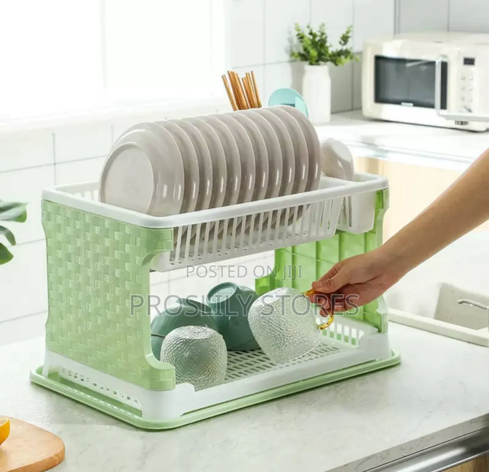 Rattan Plastic Dish Drainer