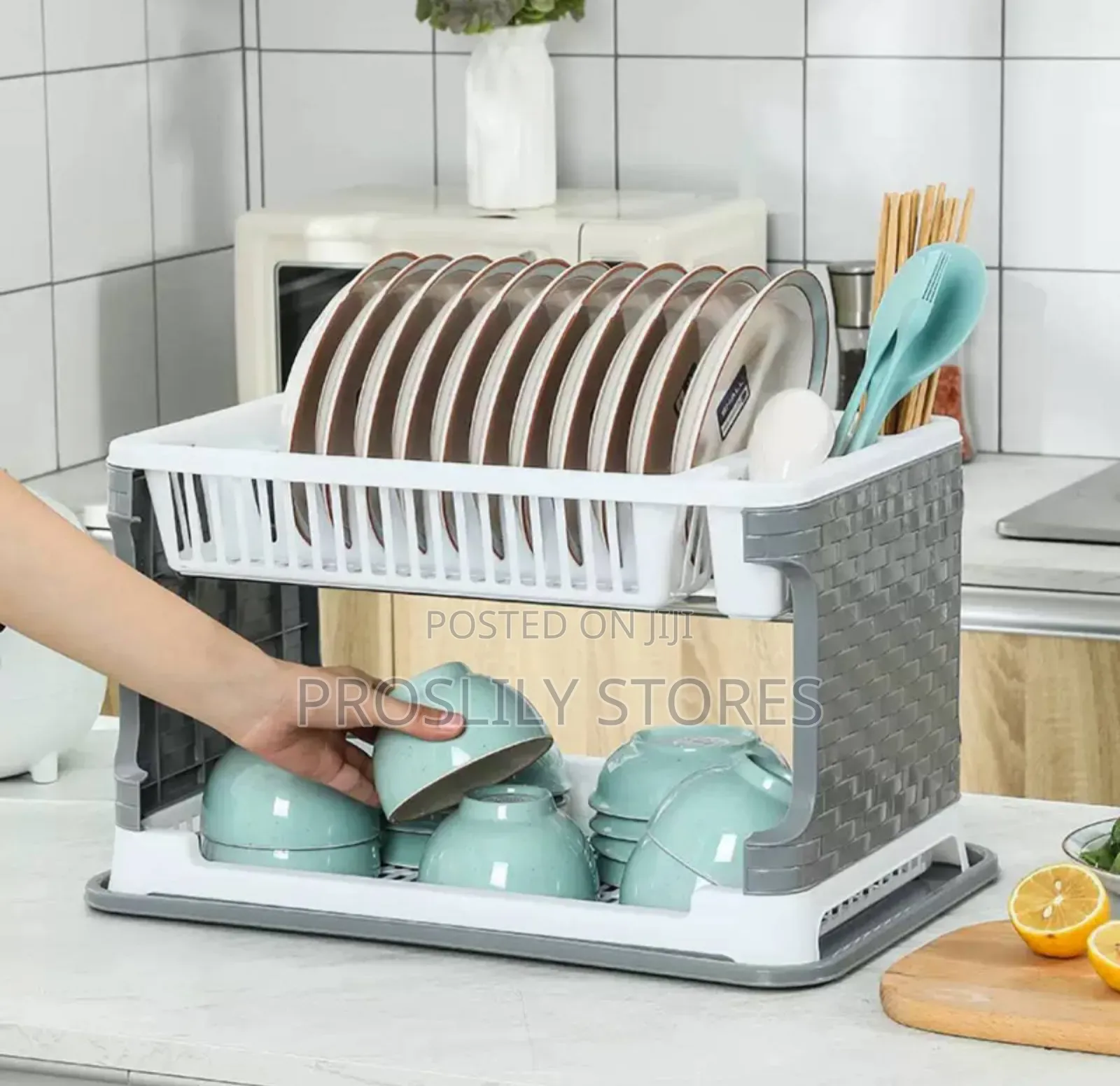 Rattan Plastic Dish Drainer