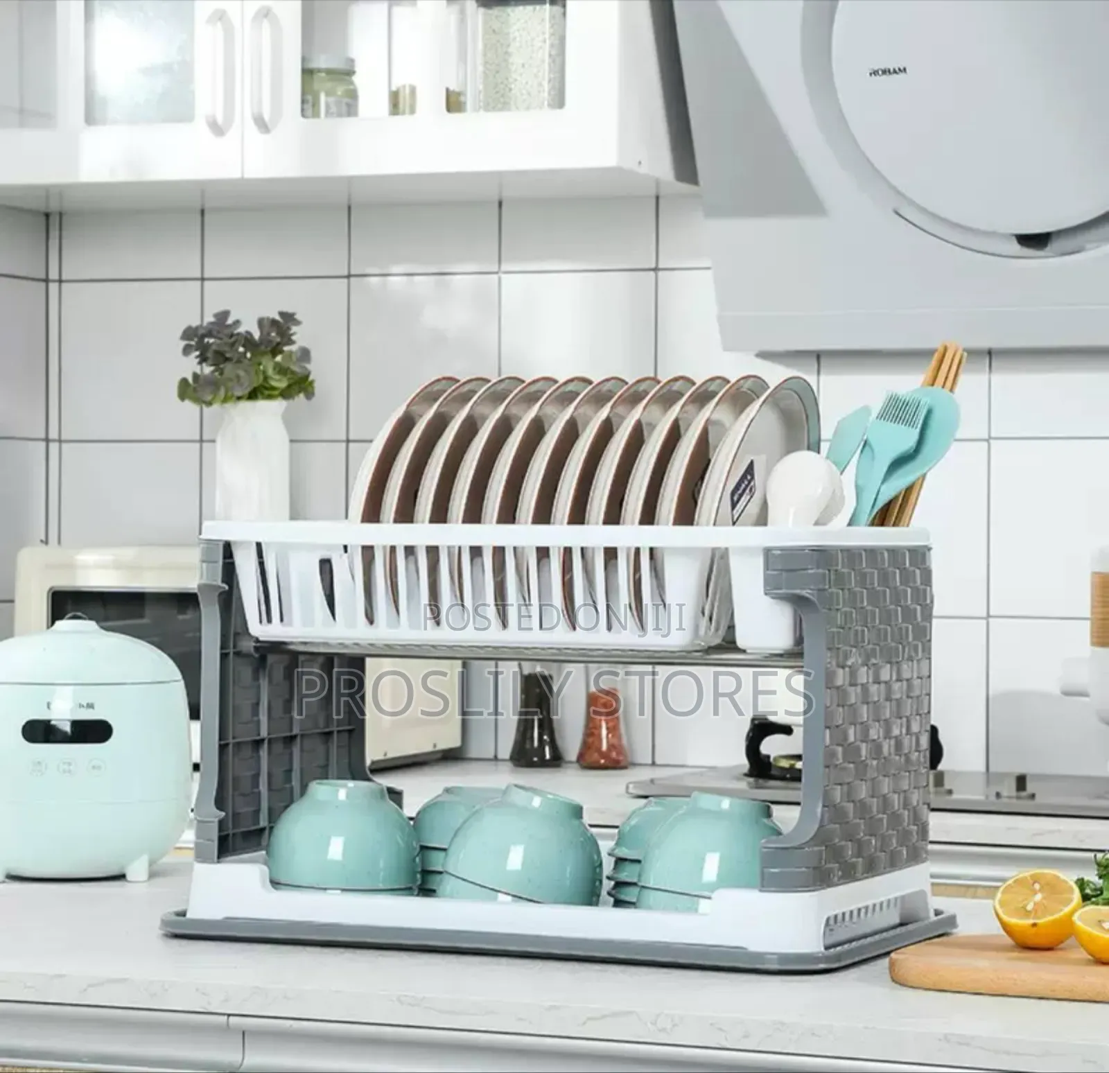 Rattan Plastic Dish Drainer