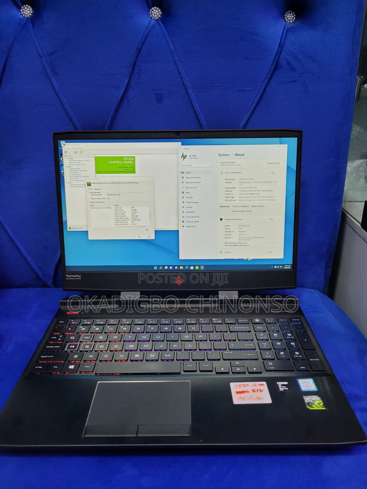 Laptop HP Omen 15-dh002nr 16GB Intel Core i7 SSD 512GB