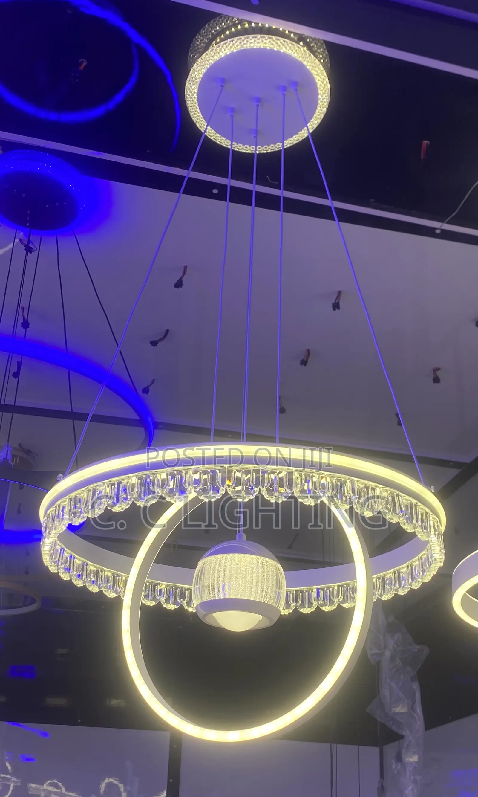 Led Drop Chandelier Double Color