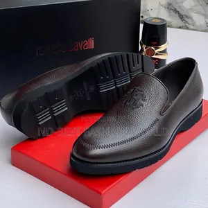 Roberto Cavalli Black Leather Shoe