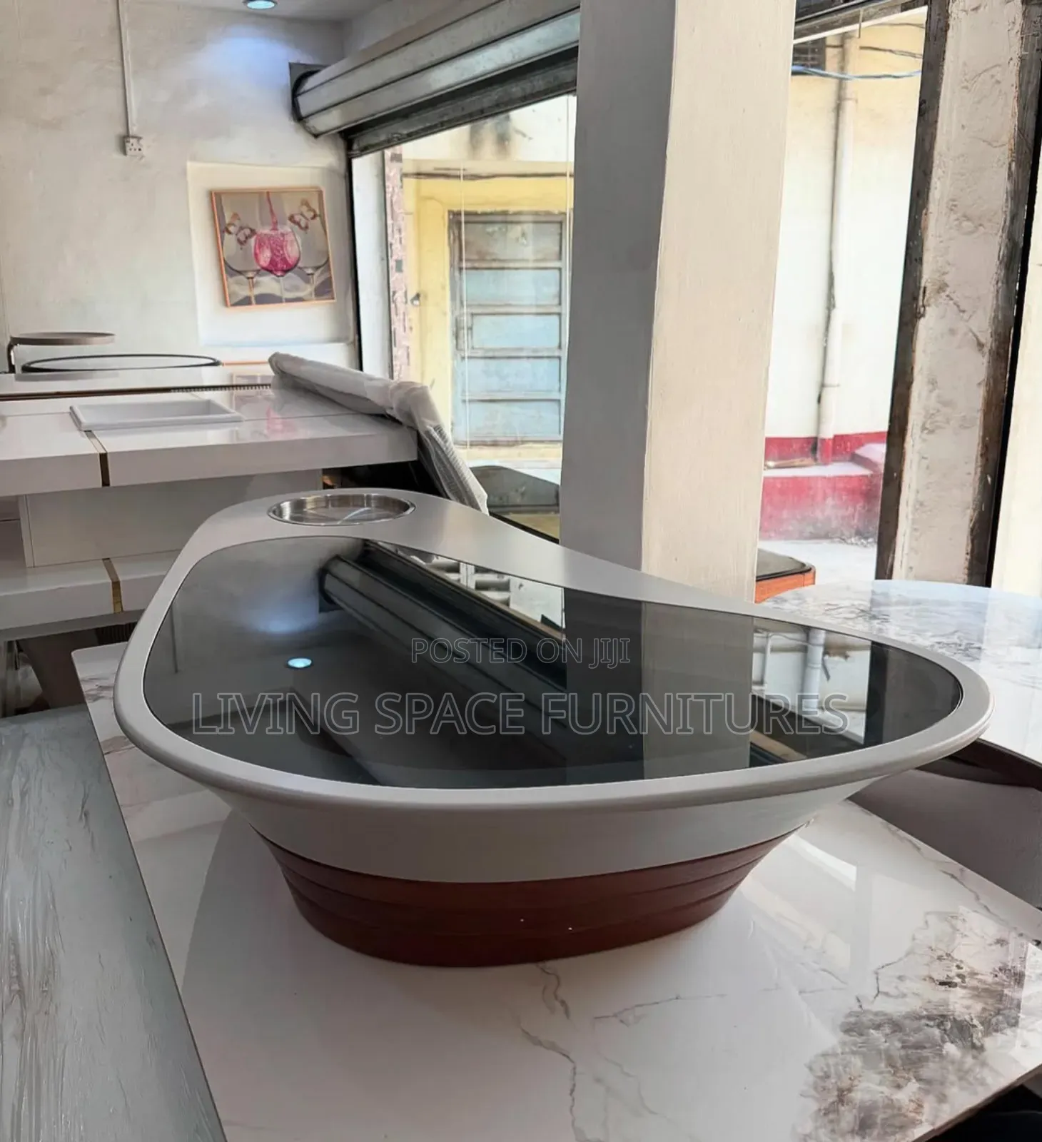 Executive Glass Top Center Table