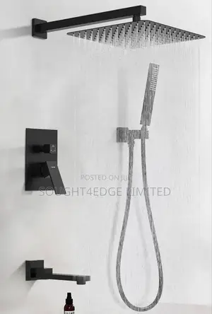 Black 4 Ways Conduit Shower