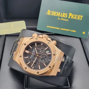 Original Audemars Piguet Black Genuine Leather Strap Watch