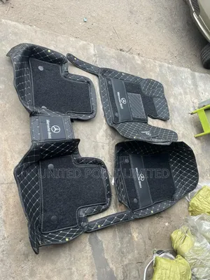 Black Double Layer Leather Footmat for Gle350