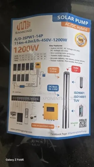 1hp Hybrid Samking Solar Pump Ac/Dc