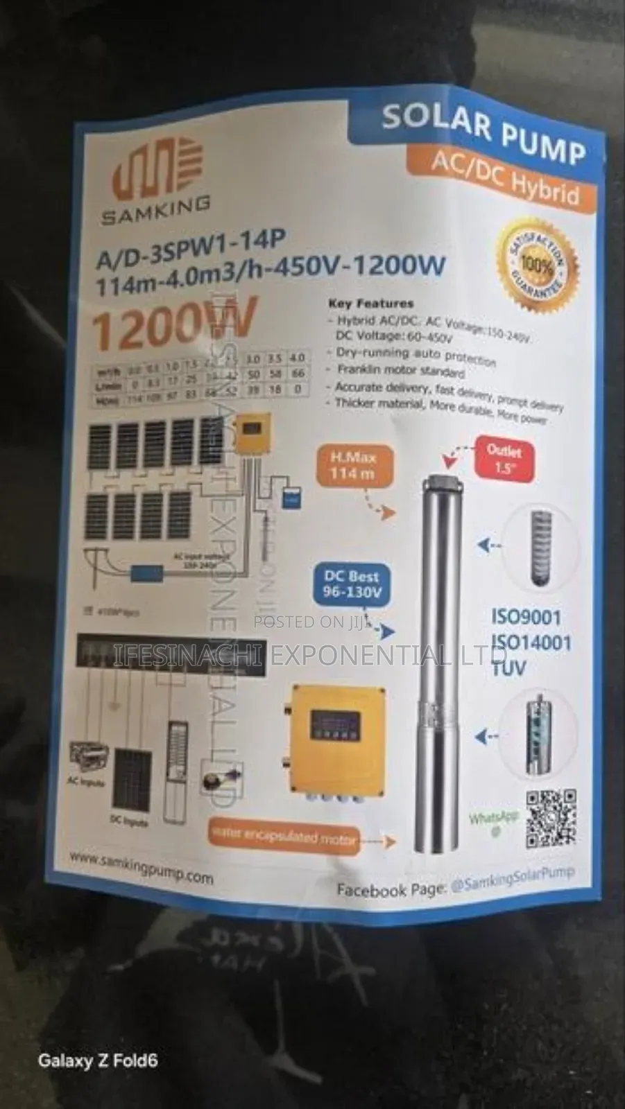 1hp Hybrid Samking Solar Pump Ac/Dc