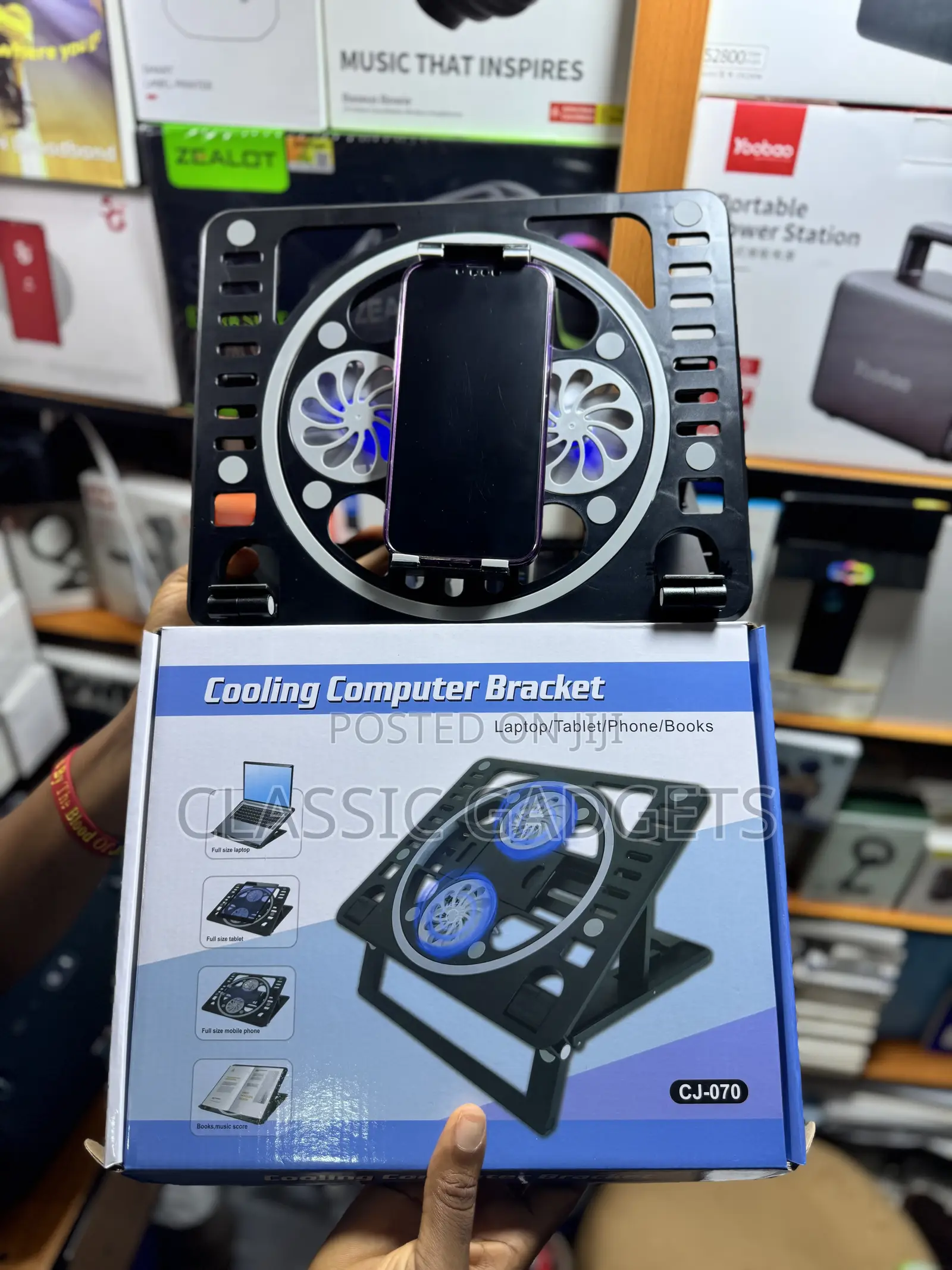 Cj-070 Cooling Bracket for Laptop,Tablets,Phones and Books