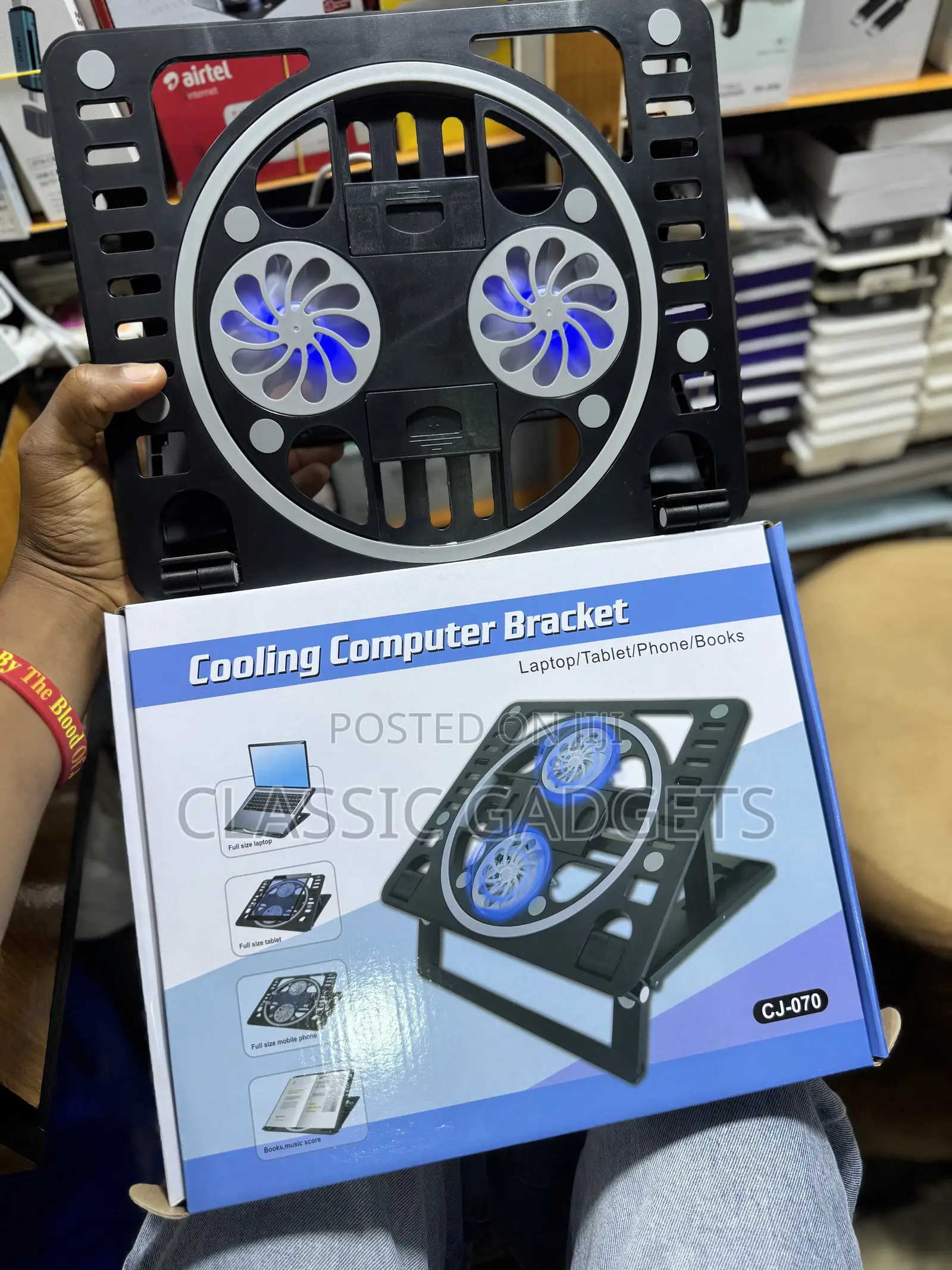 Cj-070 Cooling Bracket for Laptop,Tablets,Phones and Books