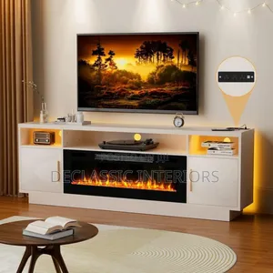 Small but Classy Tv Console With Fireplace Decor