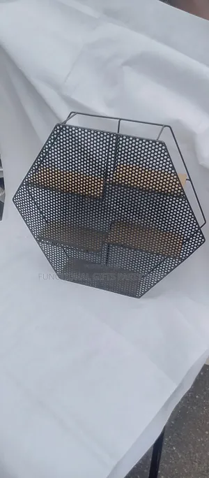 Hexagonal Geometric Wall Shelf With Wooden Accents