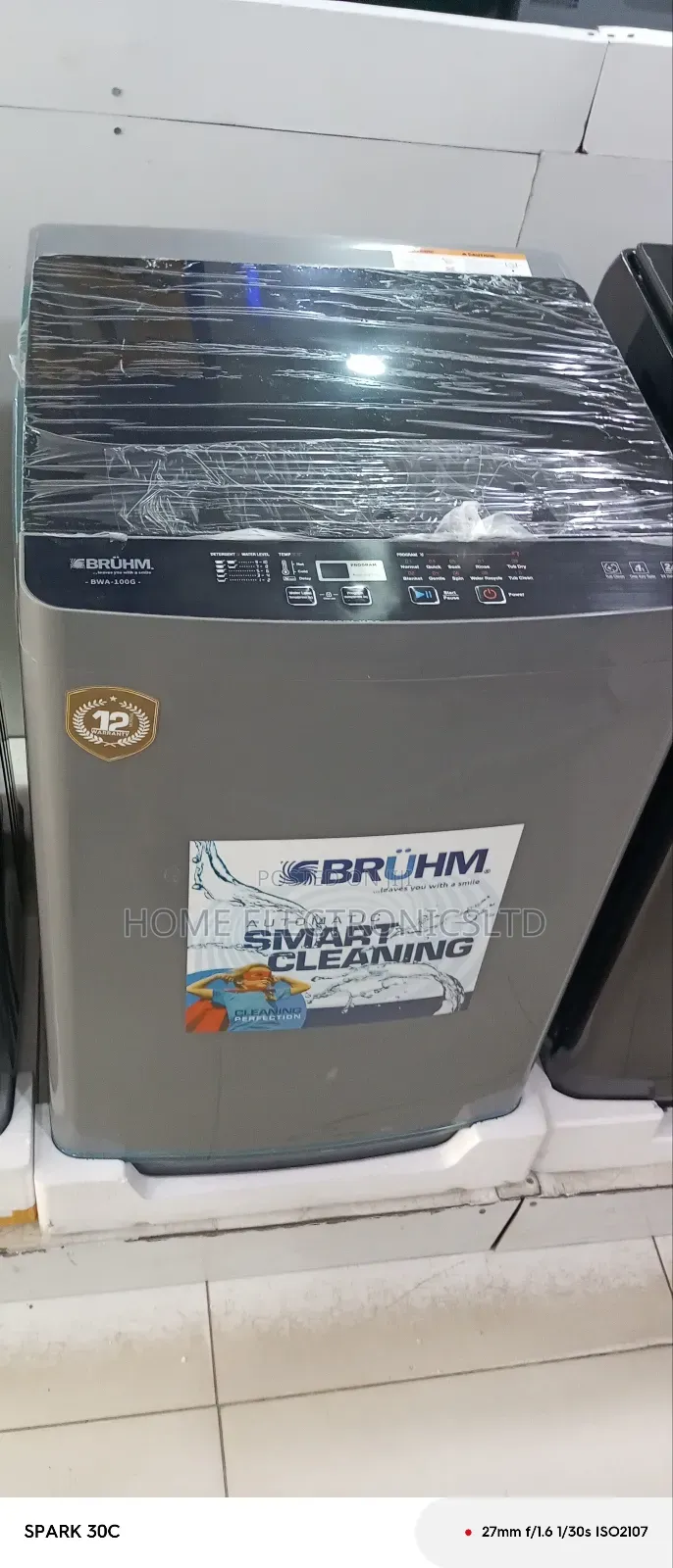 Bruhm Washing Machine Top Load Automatic 10 Kg Wash And Spin