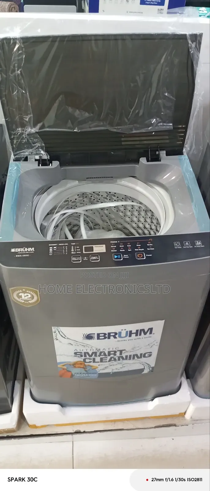 Bruhm Washing Machine Top Load Automatic 10 Kg Wash And Spin