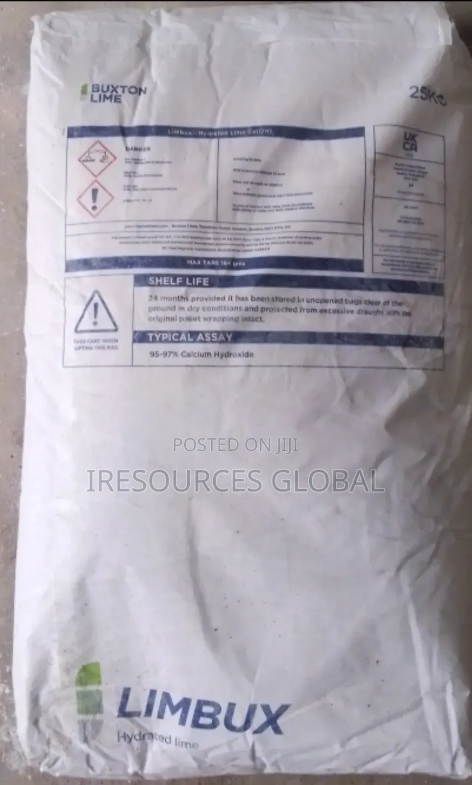 Hydrated Lime (Calcium Hydroxide) 25kg Bag