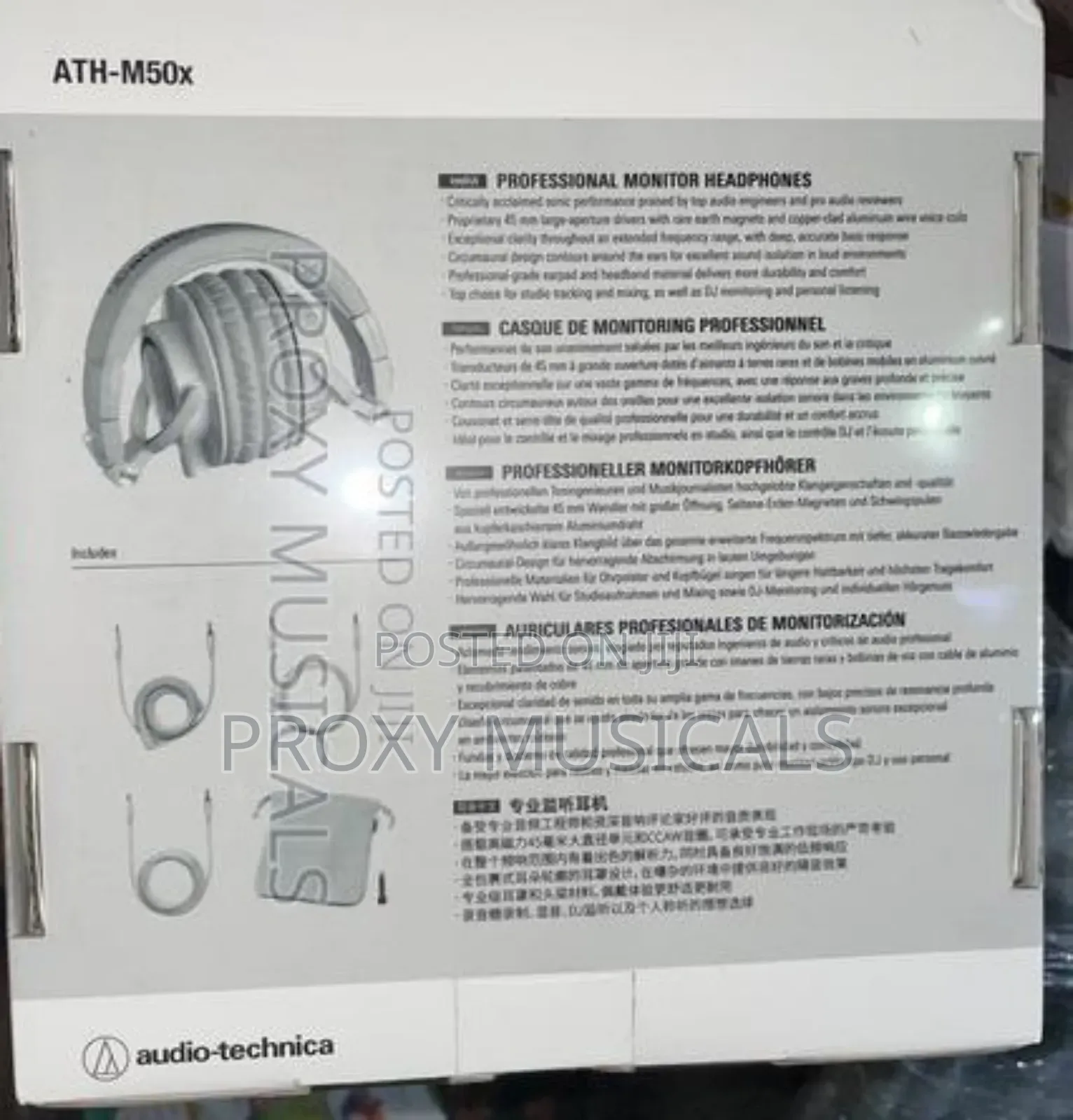 Audio-Technical Ath-M50x Professional Headphone-White