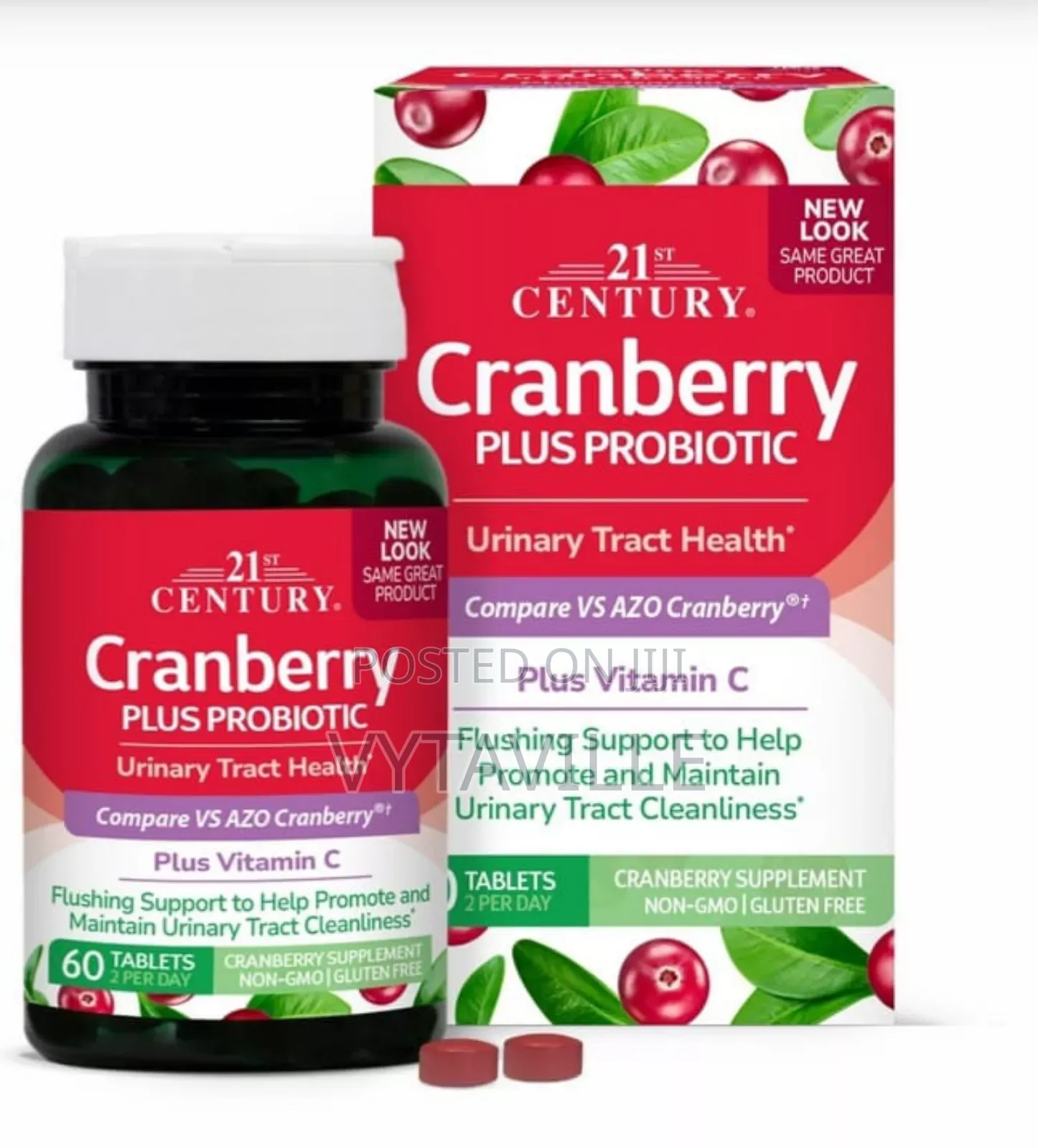 21st Century Cranberry + Probiotic Tablets X 60