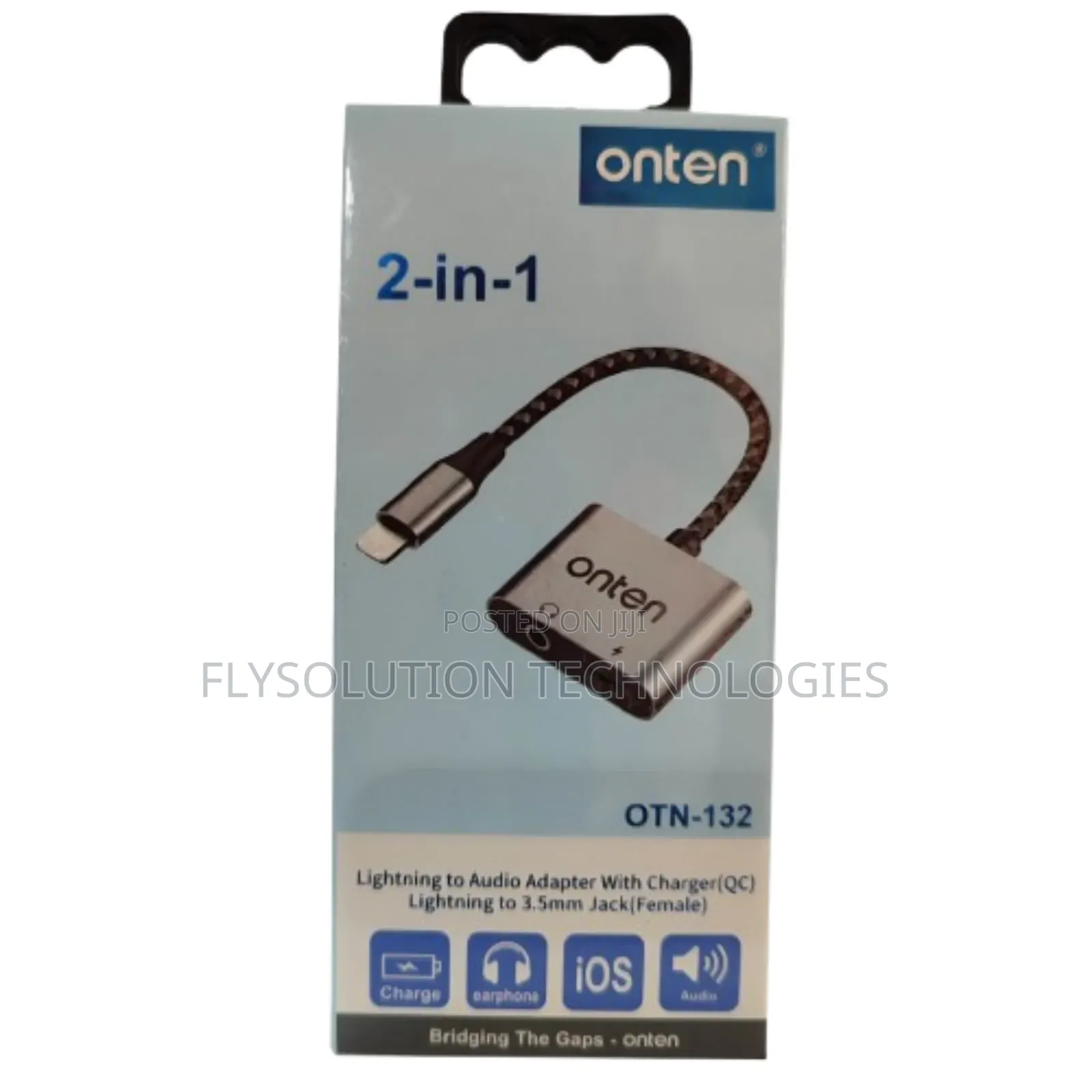Onten Otn-132 2-in-1 Lightning to Audio Qc Charging Adapter