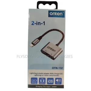 Onten Otn-132 2-in-1 Lightning to Audio Qc Charging Adapter