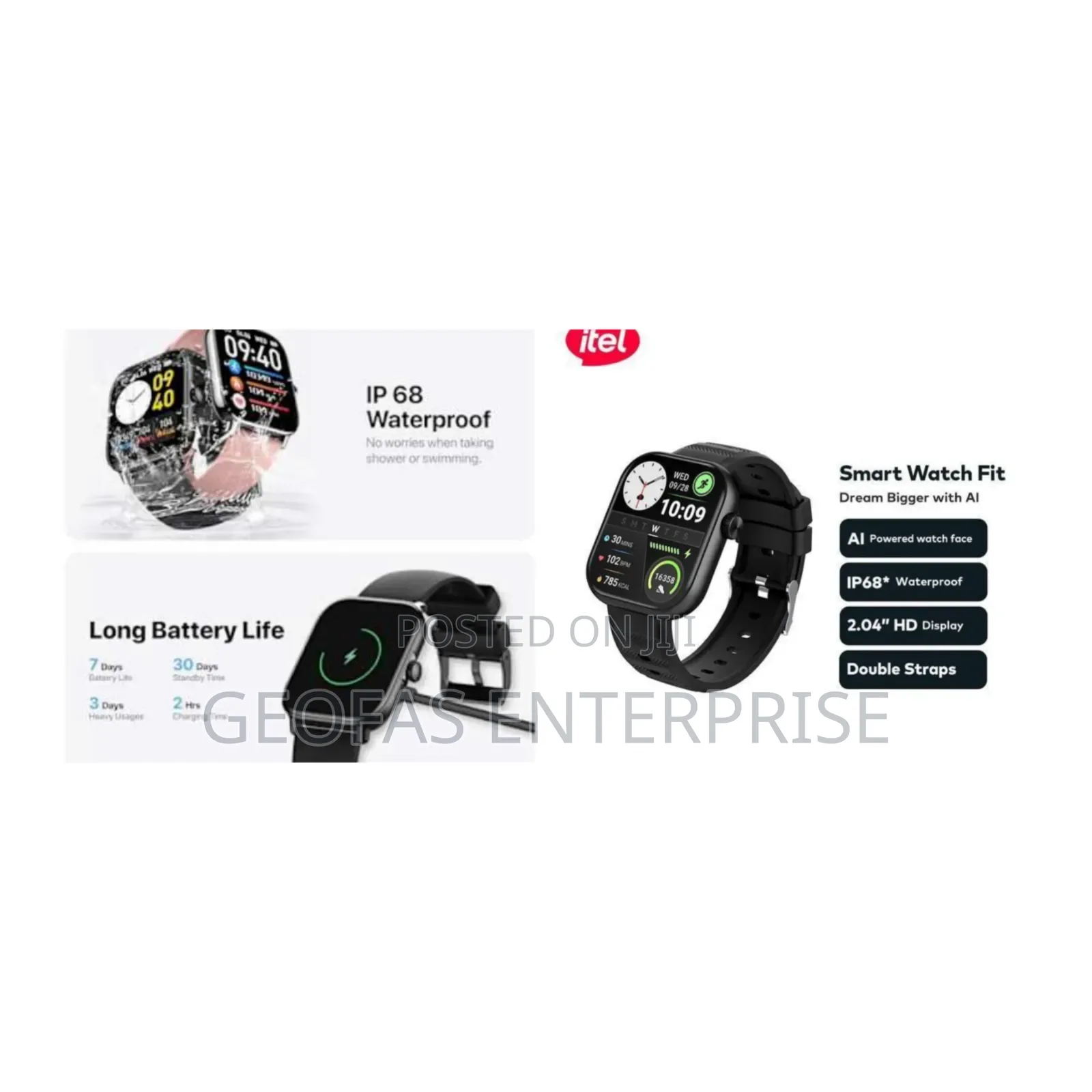 Dream Bigger With Ai Waterproof Smart Itel Watch Fit Isw-020