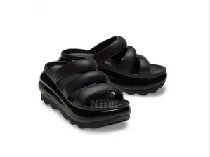 Mega Crush Triple Strap Crocs Slide (Black)