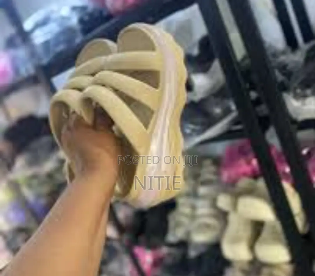 Megacrush Triple Strap Crocs Slides (Nude)