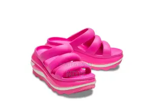 Megacrush Triple Strap Crocs Slides (Pink)