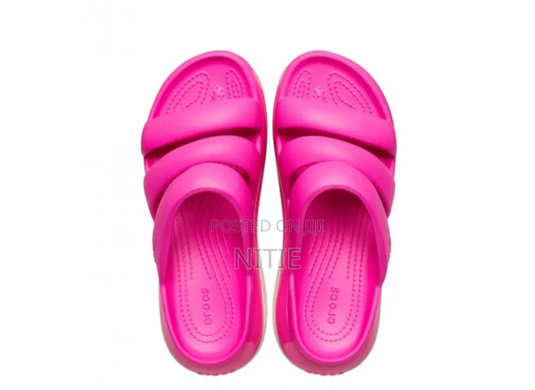 Megacrush Triple Strap Crocs Slides (Pink)