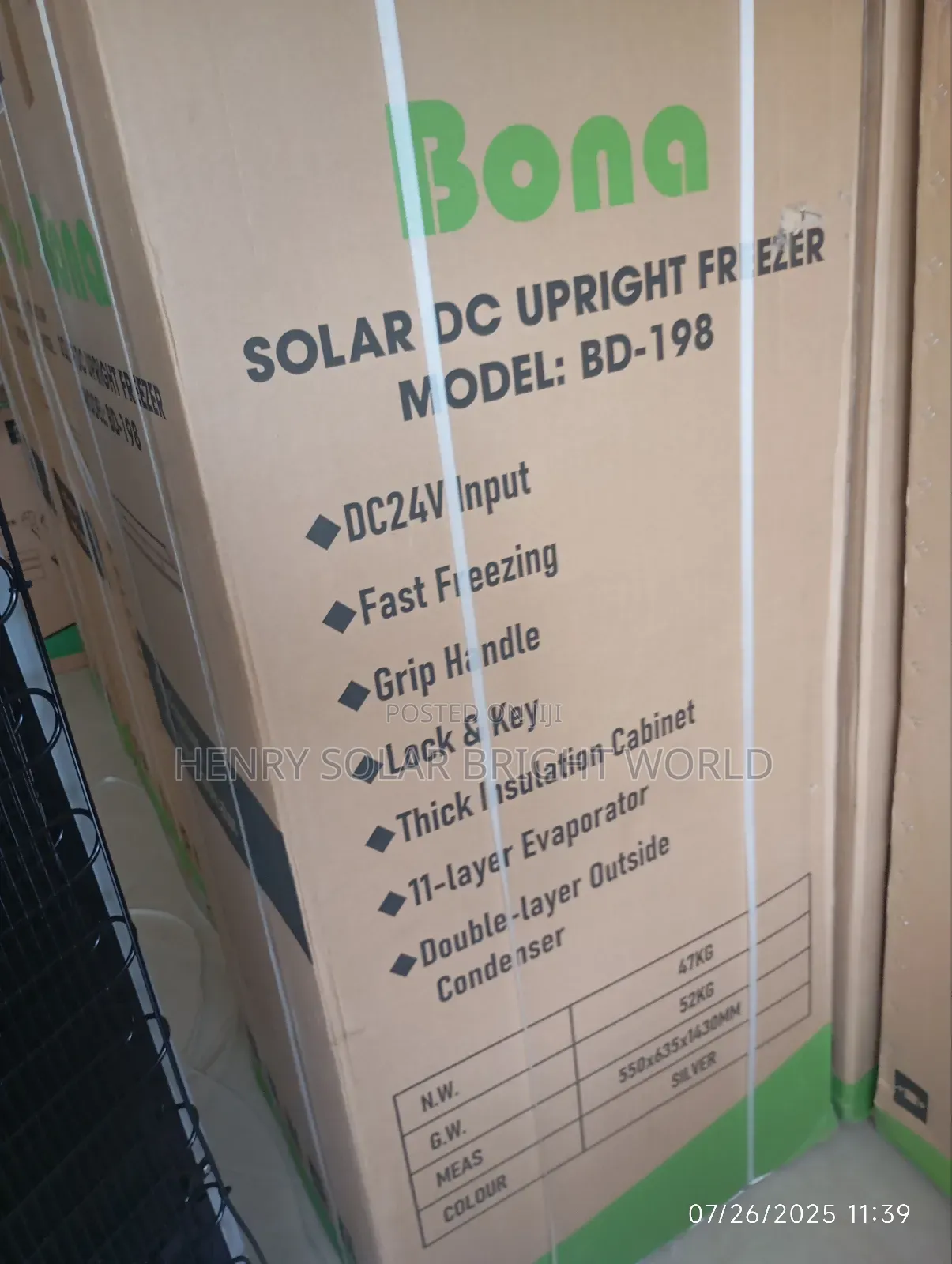 Bona Ac/Dc 198l Upright Freezer