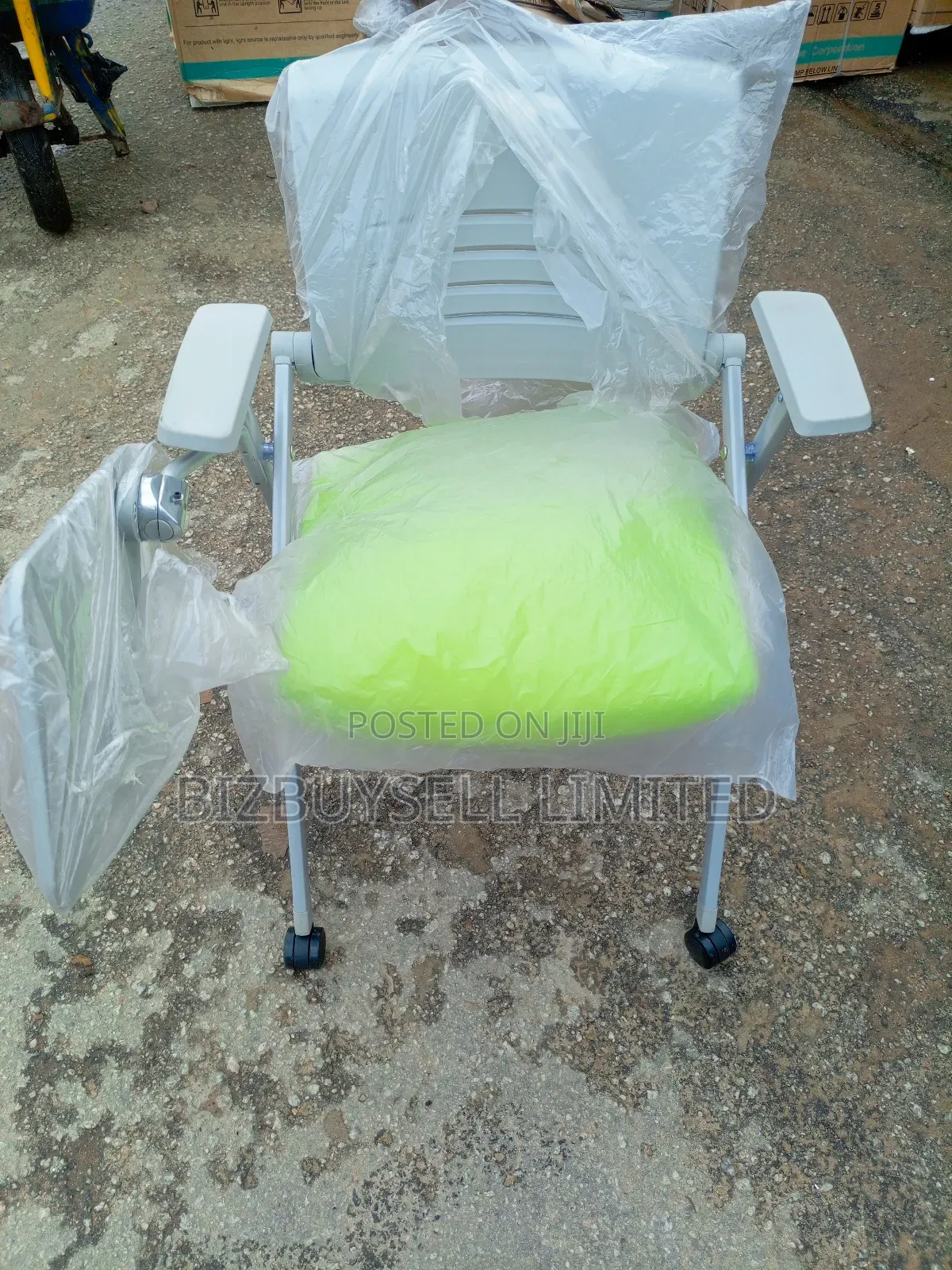 Executive Folding and Moveable Chair With Writing Pard.