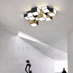 107cm Modern Minimalist Bedroom Black and White Box Light