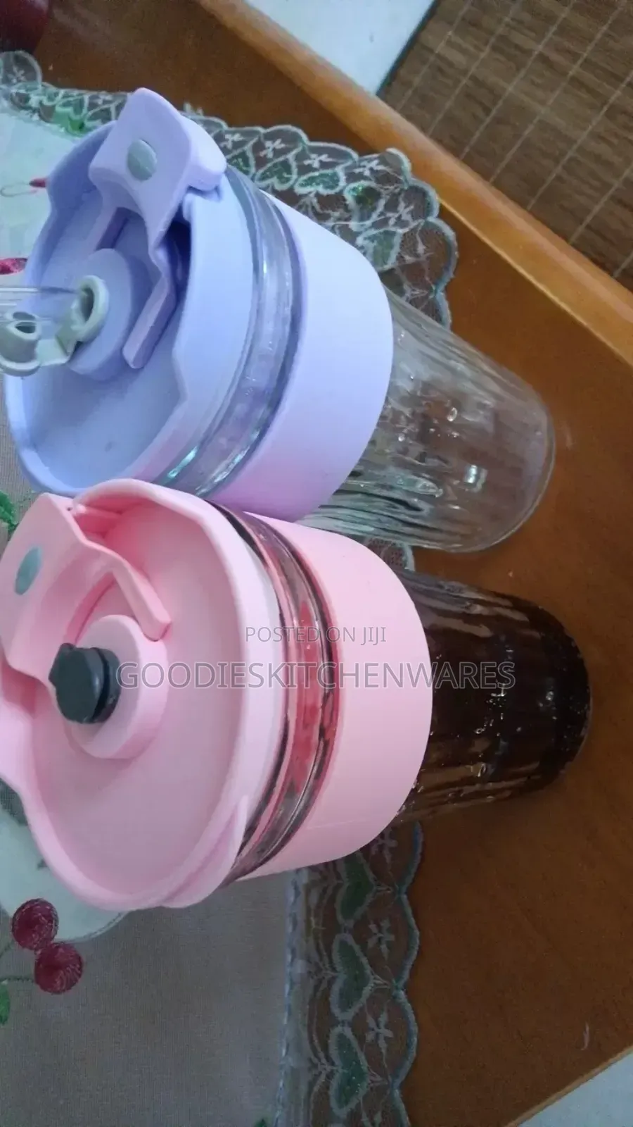 Glass Cup With Straw