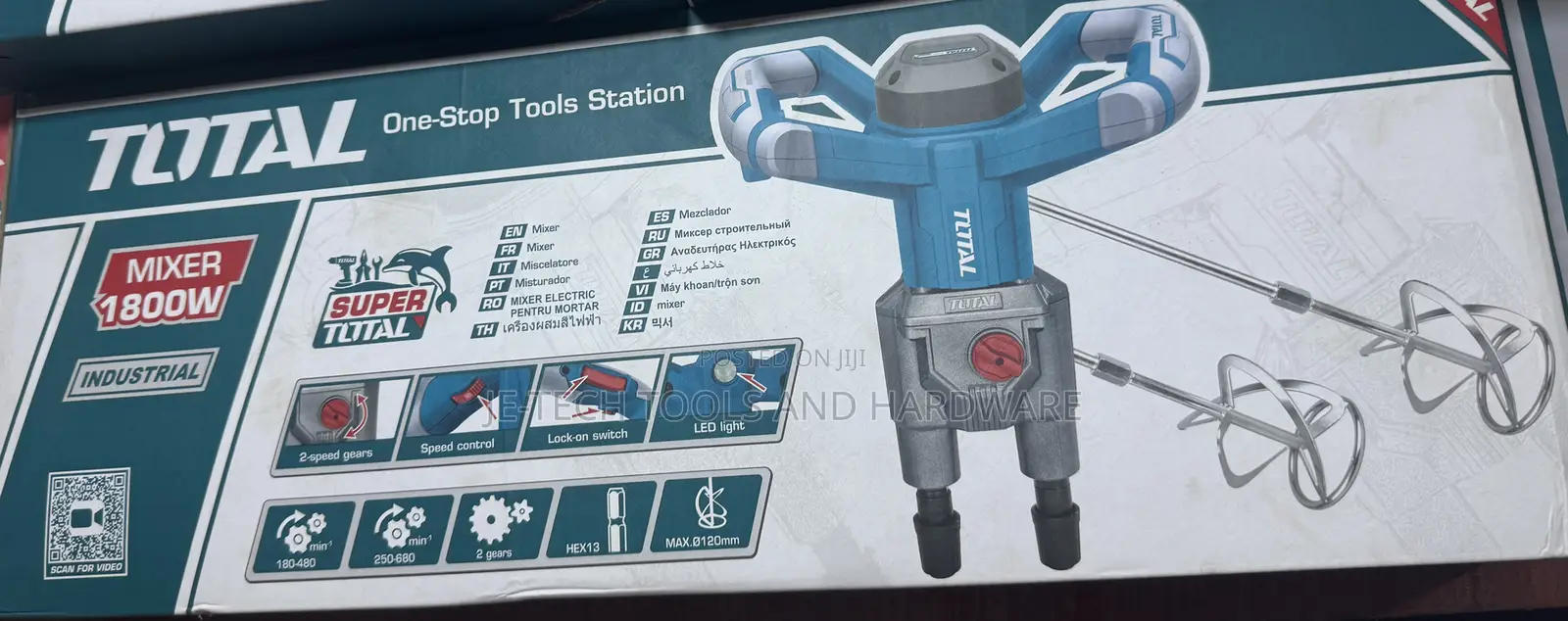 Total Industrial Mixer 1800w Double Rod  (Model: Td616006)