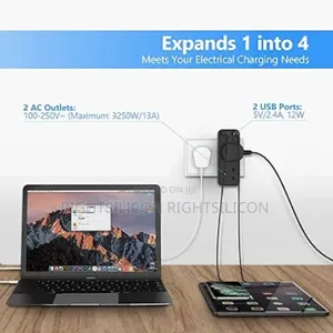 Usa Jsver Double Plug Adapter With 2 Usb