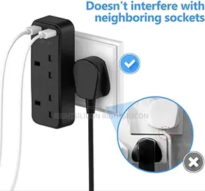 Usa Jsver Double Plug Adapter With 2 Usb