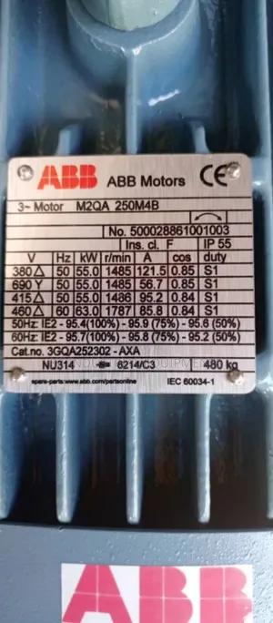 55kw Abb Electric Motor 75hp 1485rpm