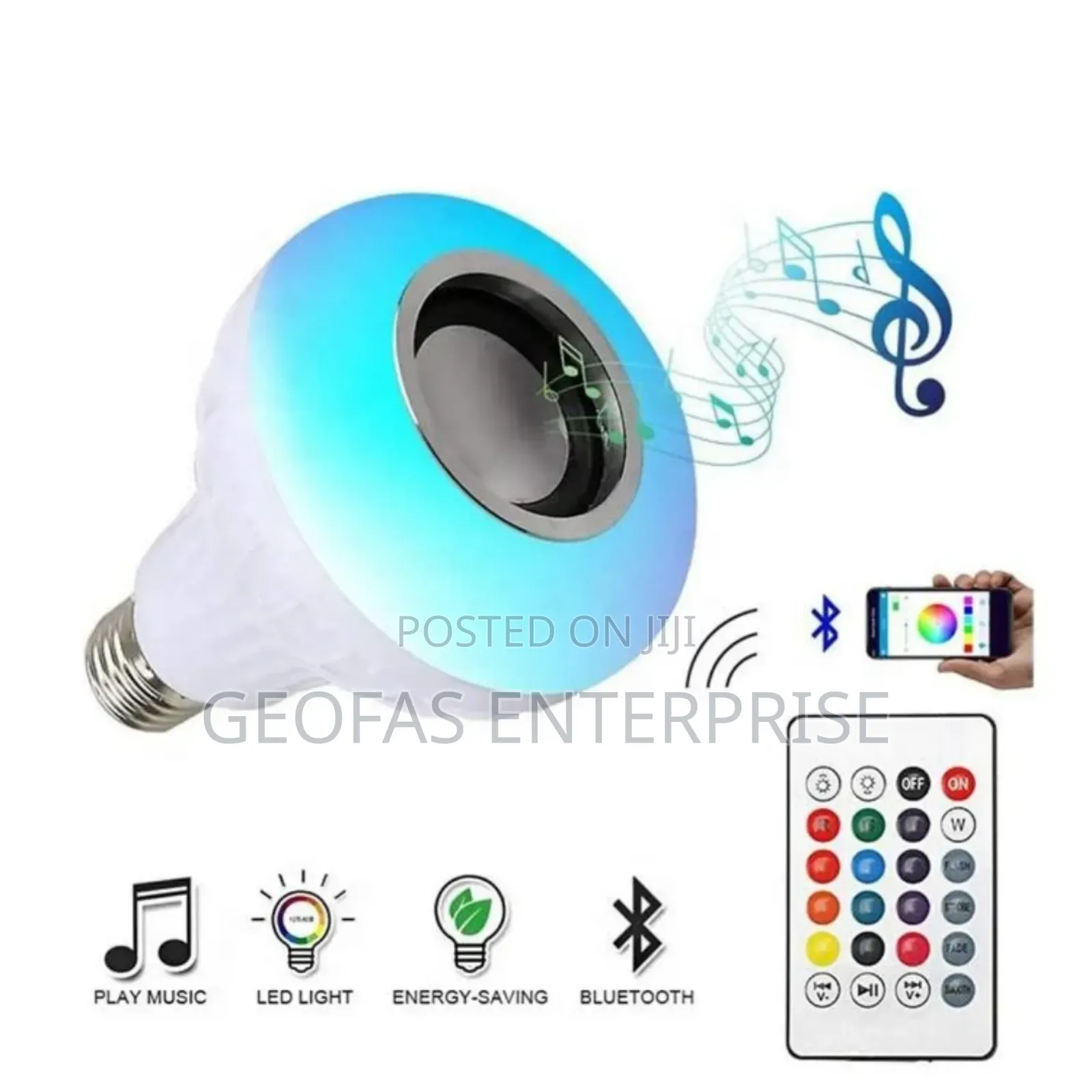 RGB Bluetooth Music Screw Bulb Speaker