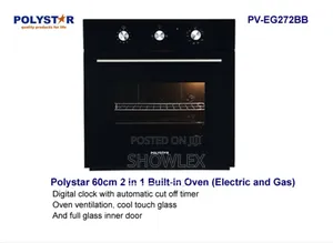 Polystar 60cm 2 In 1 Built-in Oven (Electric And Gas)