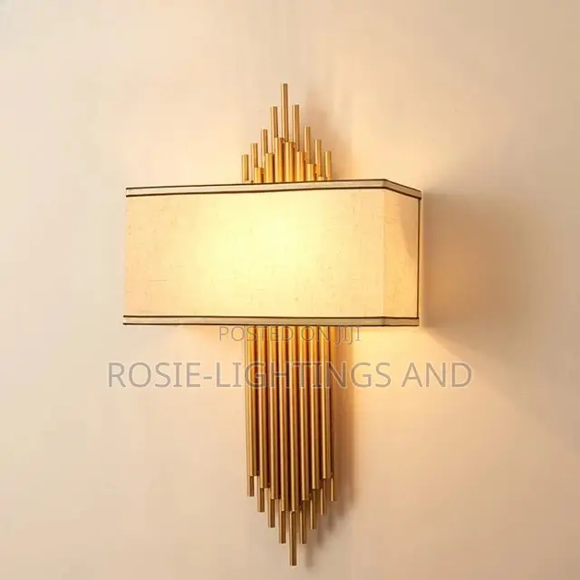 Modern Crystal Wall Light in Gold (90cm)