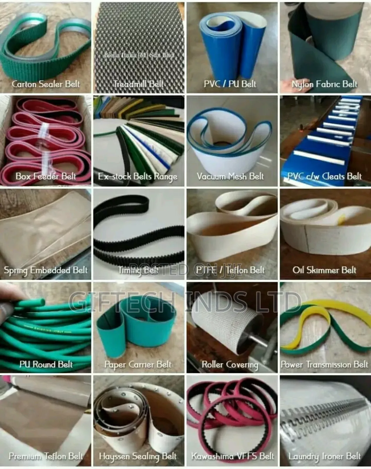 White/Green/Black/Blue/ Foils/PVC Pu Conveyor Belts
