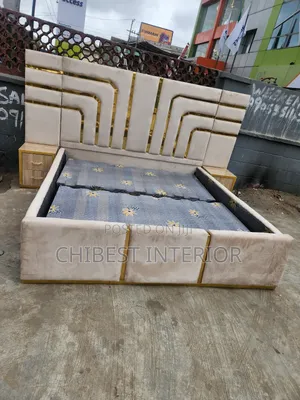 Cream Coloured 6by6 Bed With Luxury Side Tables