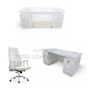 Set of Executive Office Table Executive Leather Chair