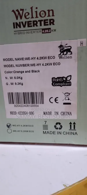 Model Name: Welion Hybrid Solar Inverter 4.2kva 24volts