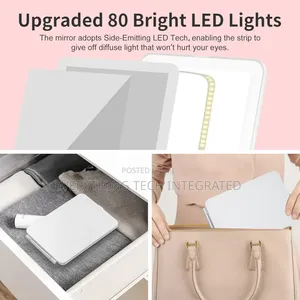 Makeup Mirror, Vanity Mirror With 80 Led Lights, Rechargeab