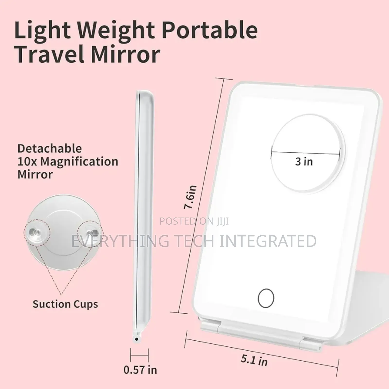 Makeup Mirror, Vanity Mirror With 80 Led Lights, Rechargeab