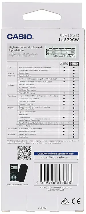 Casio Fx-991cw Advanced Scientific Calculator Uk Version