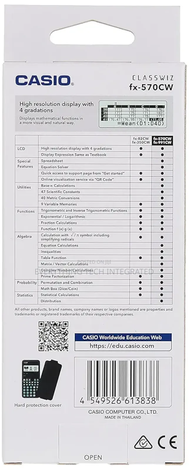 Casio Fx-991cw Advanced Scientific Calculator Uk Version