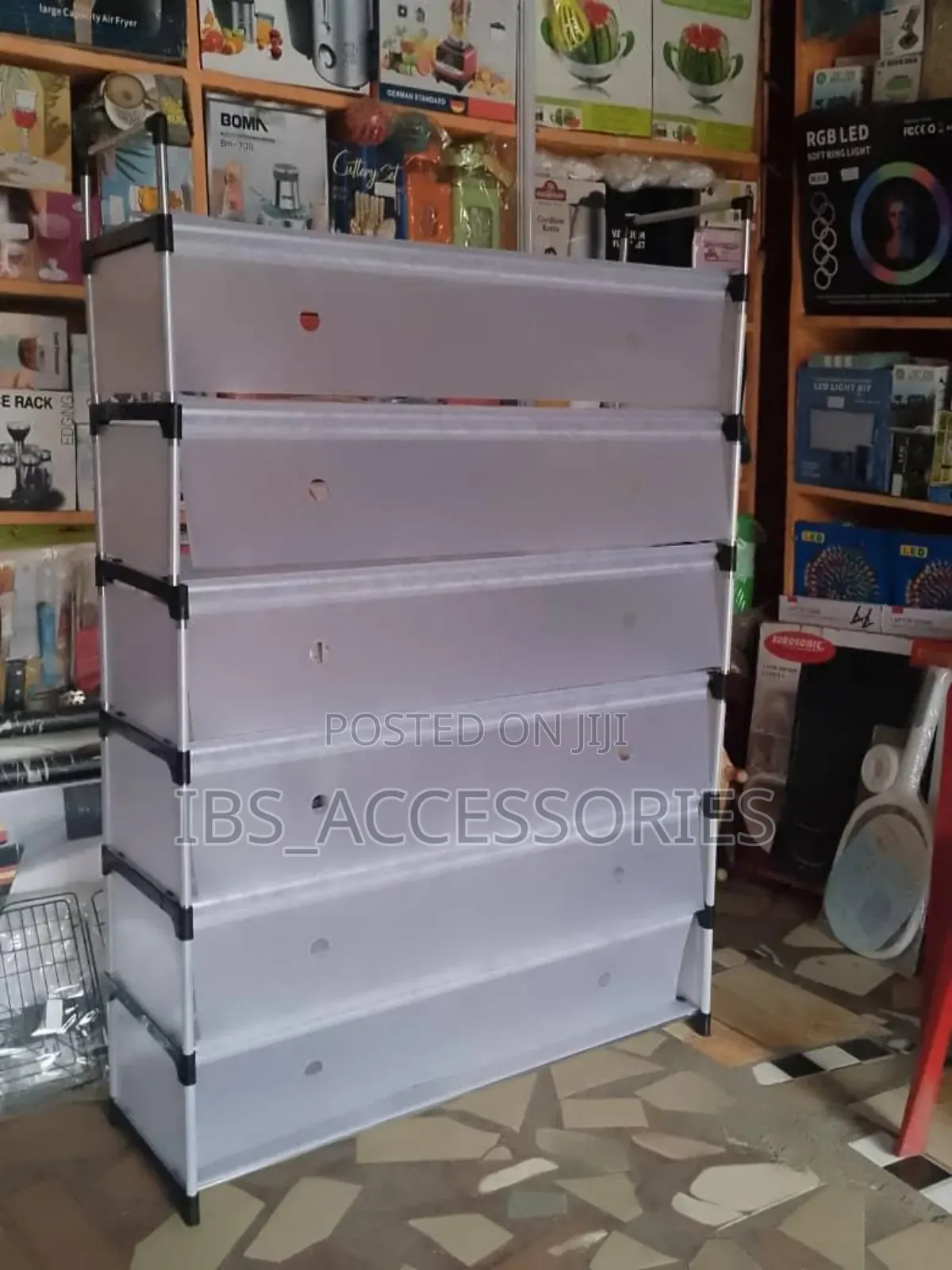 Layered Covered Shoe Rack