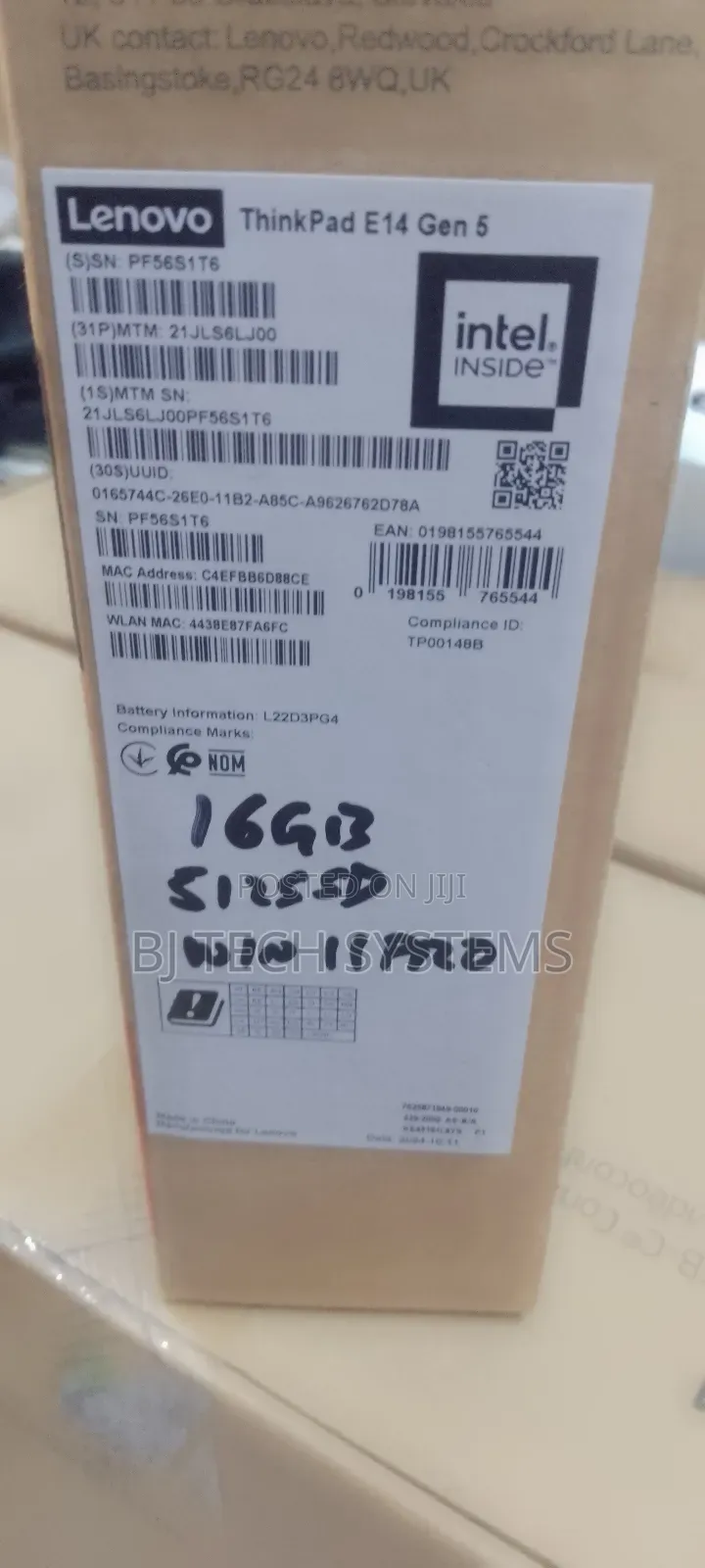 New Laptop Lenovo ThinkPad 13 8GB Intel Core I5 SSD 512GB